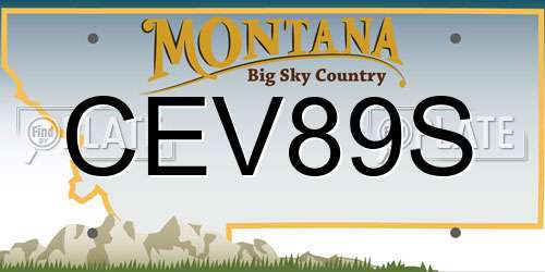 CEV89S Montana License Plate