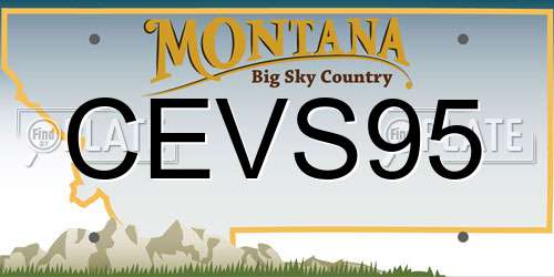 CEVS95 Montana License Plate