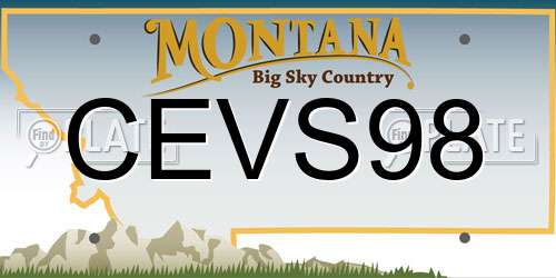 CEVS98 Montana License Plate