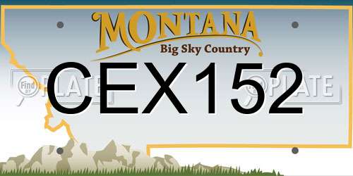CEX152 Montana License Plate