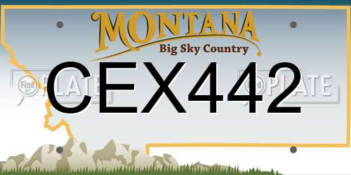 CEX442 Montana License Plate