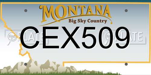 CEX509 Montana License Plate