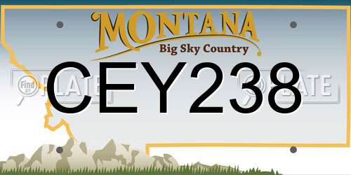 CEY238 Montana License Plate