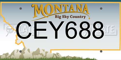 CEY688 Montana License Plate