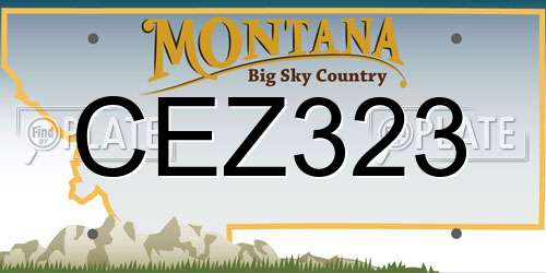 CEZ323 Montana License Plate