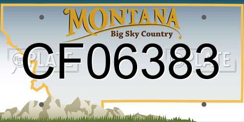 CF06383 Montana License Plate