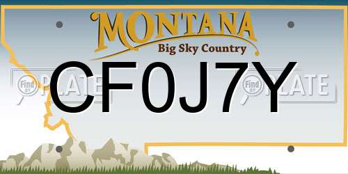 CF0J7Y Montana License Plate