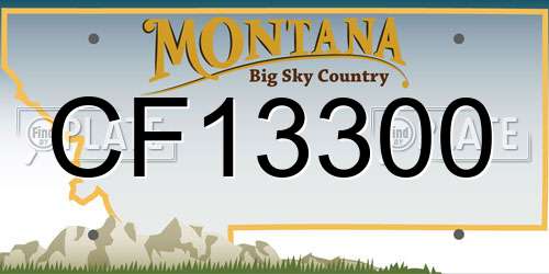 CF13300 Montana License Plate