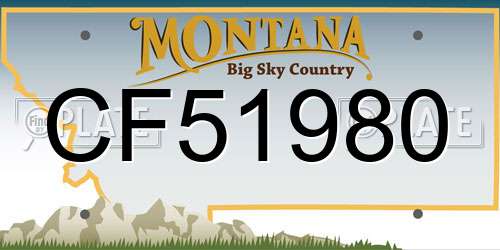 CF51980 Montana License Plate