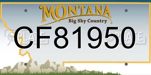 CF81950 Montana License Plate