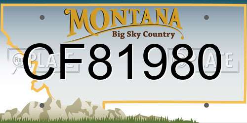 CF81980 Montana License Plate