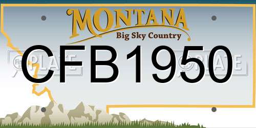 CFB1950 Montana License Plate