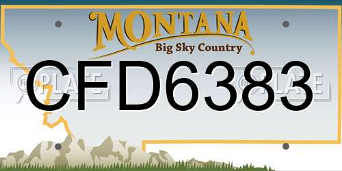 CFD6383 Montana License Plate