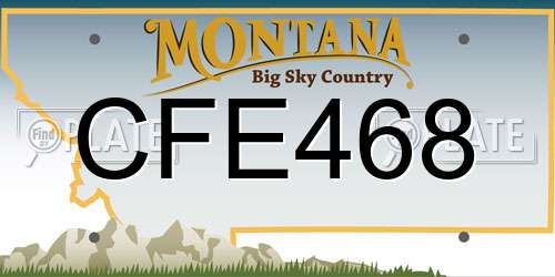 CFE468 Montana License Plate