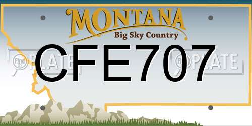 CFE707 Montana License Plate