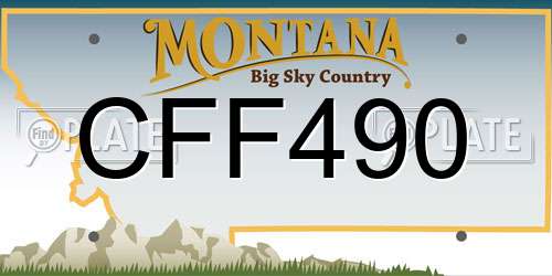 CFF490 Montana License Plate