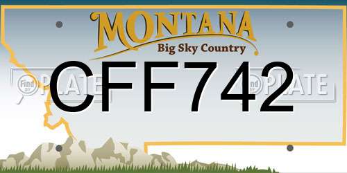 CFF742 Montana License Plate