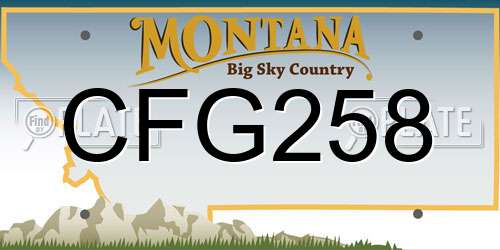 CFG258 Montana License Plate