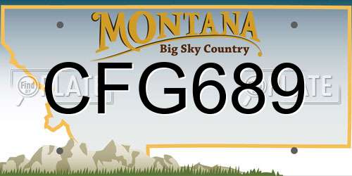 CFG689 Montana License Plate