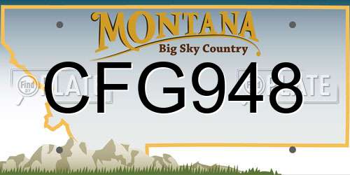 CFG948 Montana License Plate