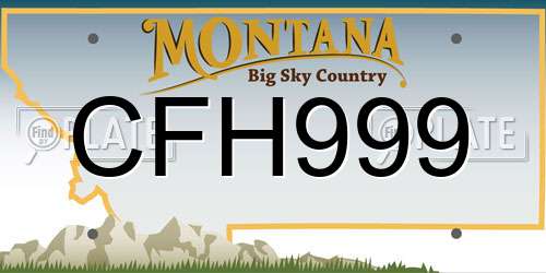 CFH999 Montana License Plate