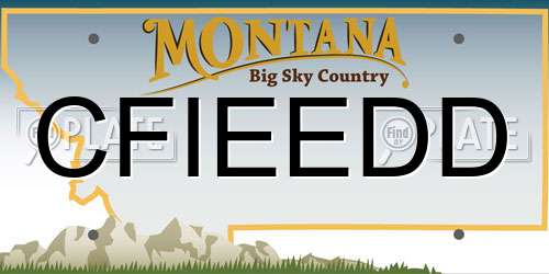 CFIEEDD Montana License Plate