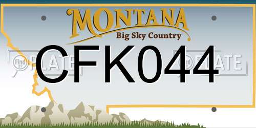 CFK044 Montana License Plate