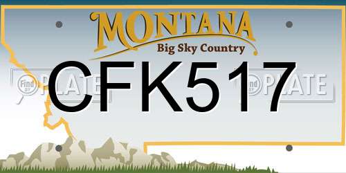 CFK517 Montana License Plate