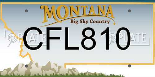 CFL810 Montana License Plate