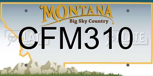 CFM310 Montana License Plate