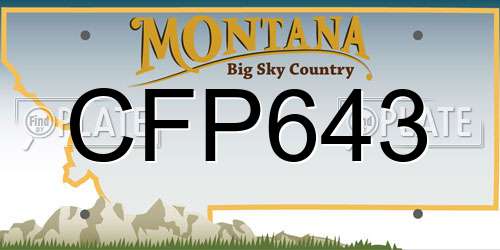 CFP643 Montana License Plate