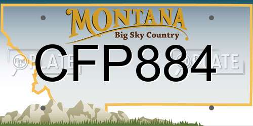 CFP884 Montana License Plate