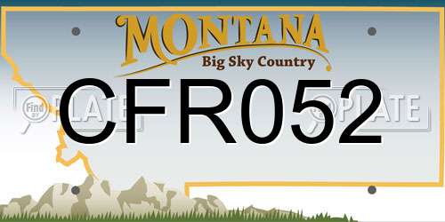 CFR052 Montana License Plate