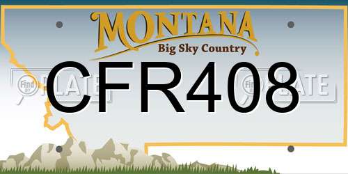 CFR408 Montana License Plate