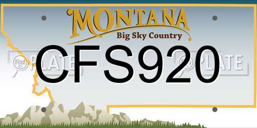 CFS920 Montana License Plate