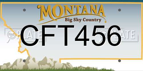CFT456 Montana License Plate