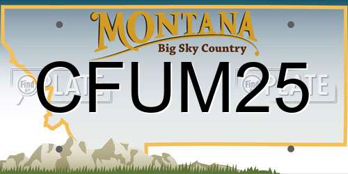 CFUM25 Montana License Plate