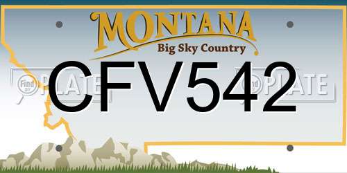 CFV542 Montana License Plate