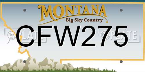 CFW275 Montana License Plate