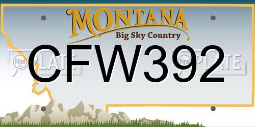 CFW392 Montana License Plate