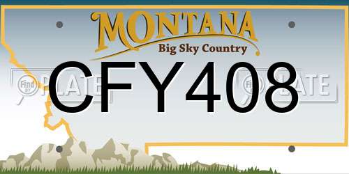 CFY408 Montana License Plate