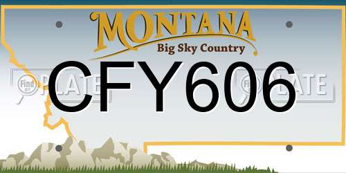 CFY606 Montana License Plate