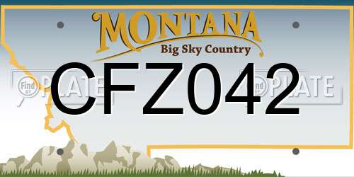 CFZ042 Montana License Plate