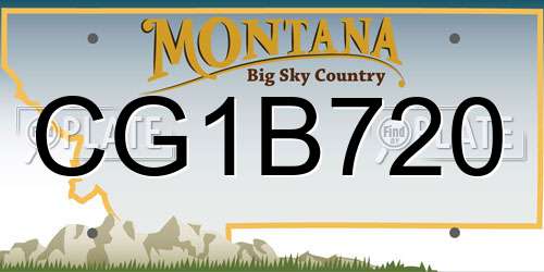 CG1B720 Montana License Plate