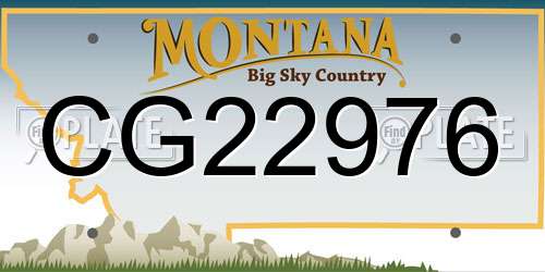 CG22976 Montana License Plate