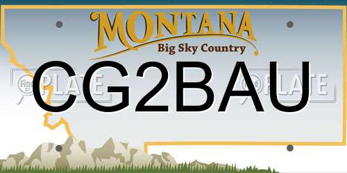 CG2BAU Montana License Plate