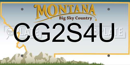 CG2S4U Montana License Plate