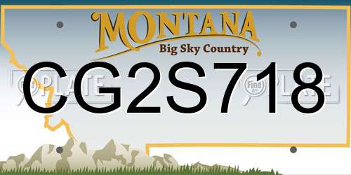 CG2S718 Montana License Plate