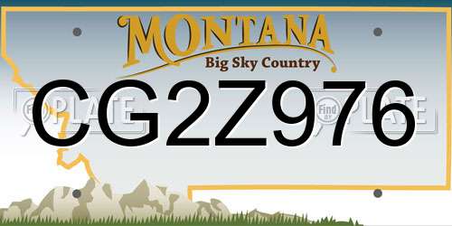 CG2Z976 Montana License Plate
