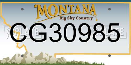 CG30985 Montana License Plate